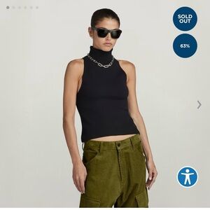 Black Sleeveless G-Star Raw Knit Top